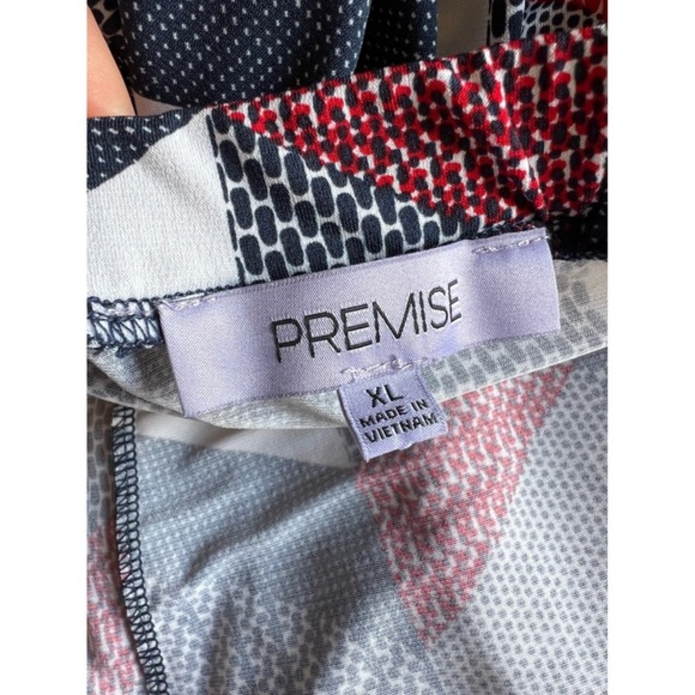 Premise Women's XL Red White Blue July 4th Patriotic Maxi Skirt Stretch Jersey - Picture 4 of 8